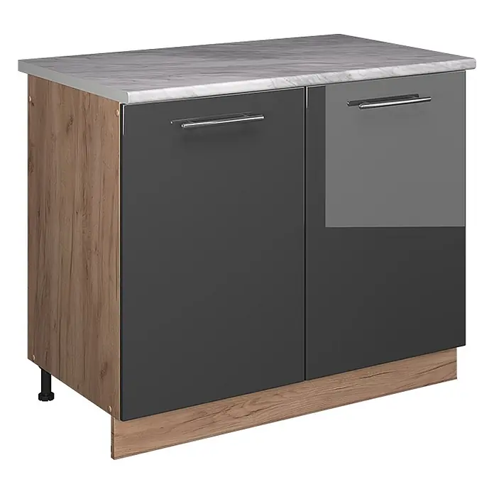 Spülenunterschrank Fame-Line 100 cm Anthrazit Hochglanz Art.-Nr. 61958 - 