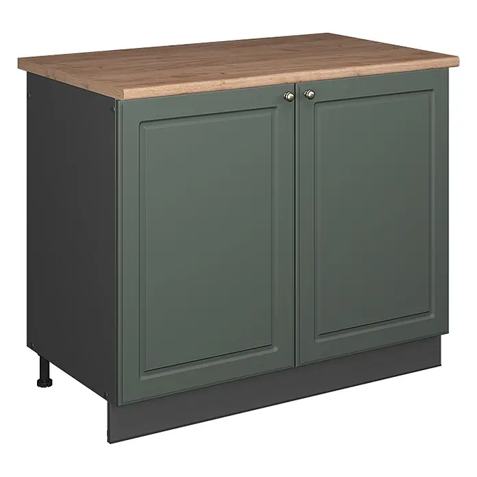Spülenunterschrank Fame-Line 100 cm Grün-Gold Landhaus Art.-Nr. 61939 - 