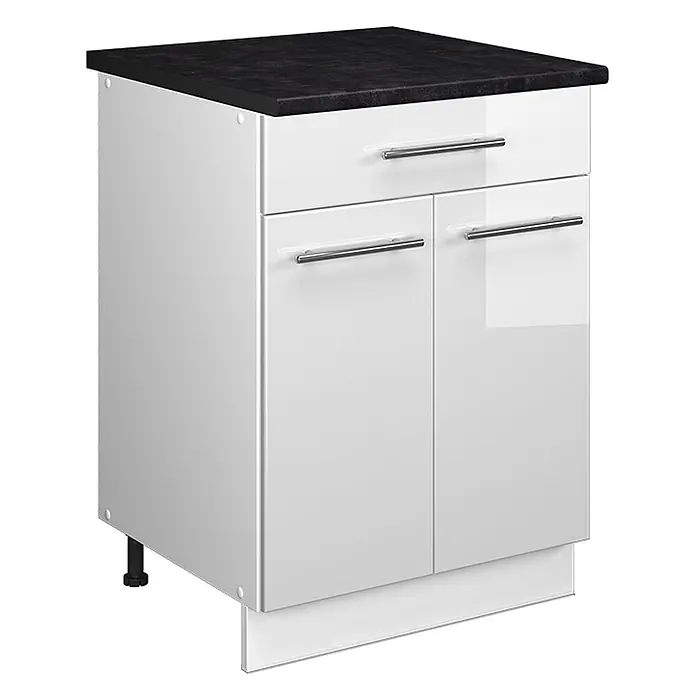 Küchenunterschrank Fame-Line 60 cm Weiß Hochglanz Art.-Nr. 60990 - 