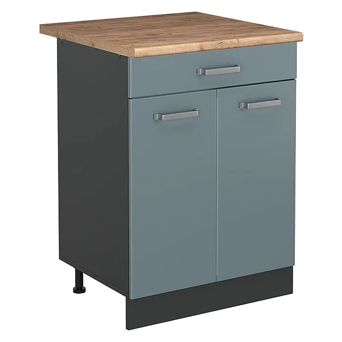 Küchenunterschrank R-Line 60 cm Blau-Grau Art.-Nr. 61124 - 