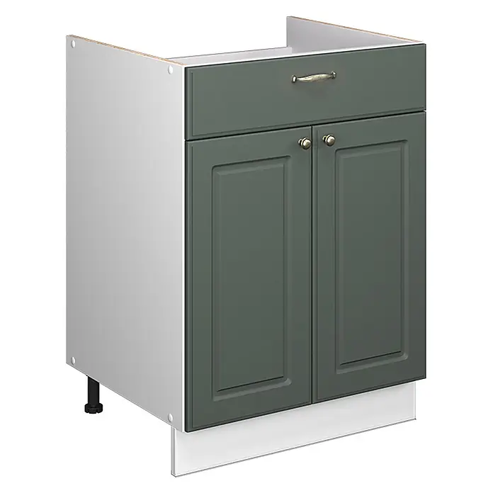 Küchenunterschrank Fame-Line 60 cm Grün-Gold Landhaus Art.-Nr. 60961 - 