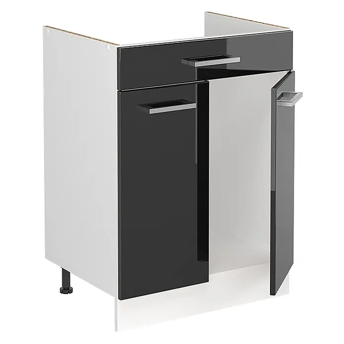 Spülenunterschrank R-Line 60 cm Anthrazit Hochglanz Art.-Nr. 72984 - 