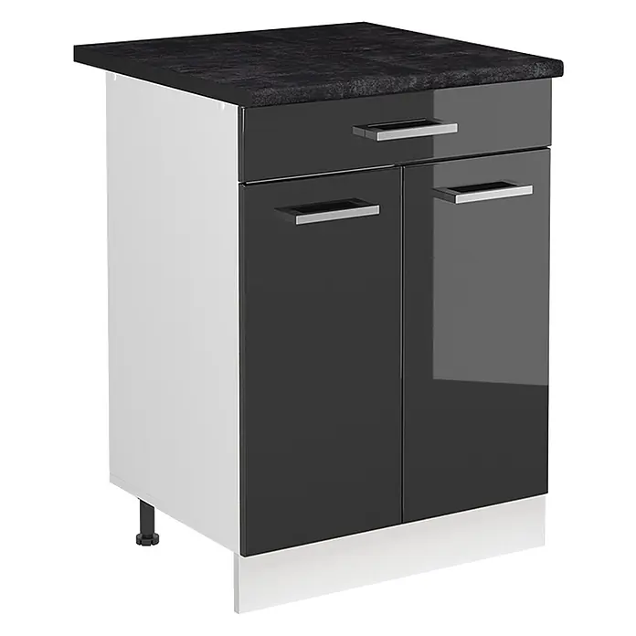 Spülenunterschrank R-Line 60 cm Anthrazit Hochglanz Art.-Nr. 72984 - 