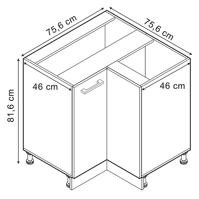 Eckunterschrank R-Line 75.6 cm Sand Landhaus Art.-Nr. 71163 - 