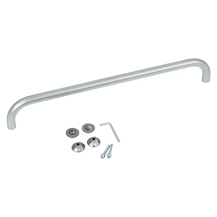 Badheizkörper-Handtuchstange - Farbe: Edelstahl, Geeignet für: Badheizkörper Trend, Breite: 50 cm - Ein silberner Haltegriff aus Metall mit Zubehör für Badezimmer oder Sanitärbereiche. Ideal für zusätzliche Sicherheit und Unterstützung.