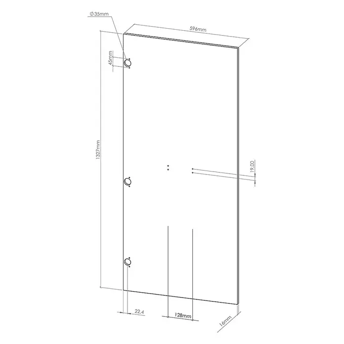 Küchenfront R-Line 59.6 cm Schwarz Beton Art.-Nr. 42841 - 