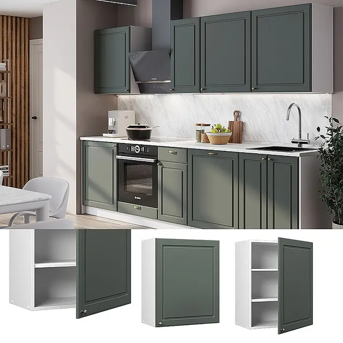 Hängeschrank Fame-Line 60 cm Grün-Gold Landhaus Art.-Nr. 62838 - 