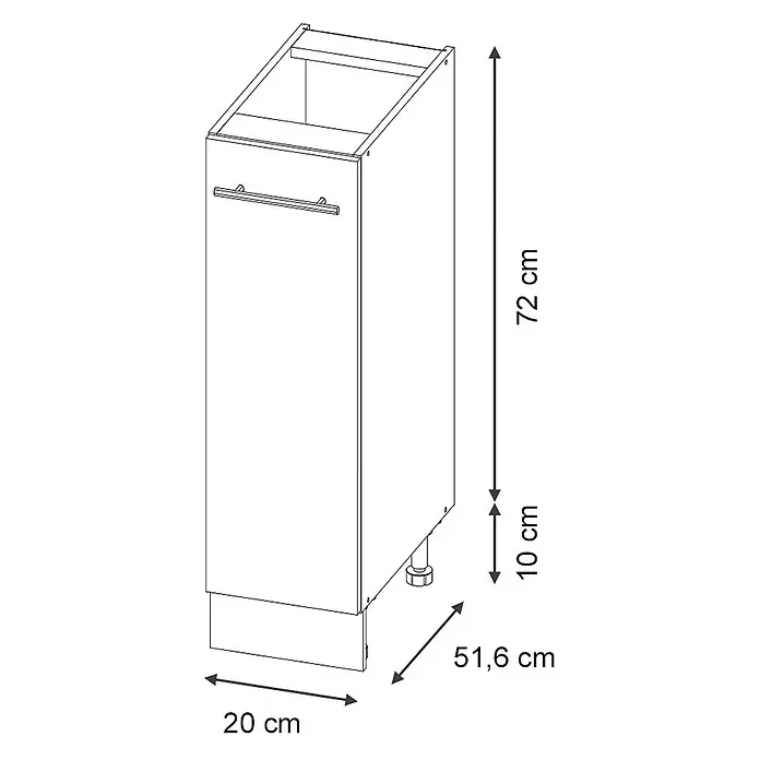 Apothekerschrank Fame-Line 20 cm Anthrazit Hochglanz Art.-Nr. 62090 - 