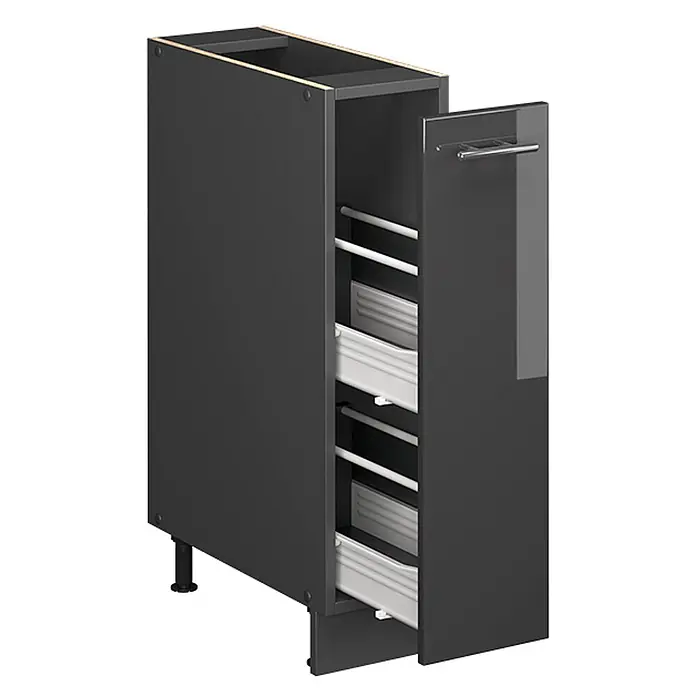 Apothekerschrank Fame-Line 20 cm Anthrazit Hochglanz Art.-Nr. 62090 - 