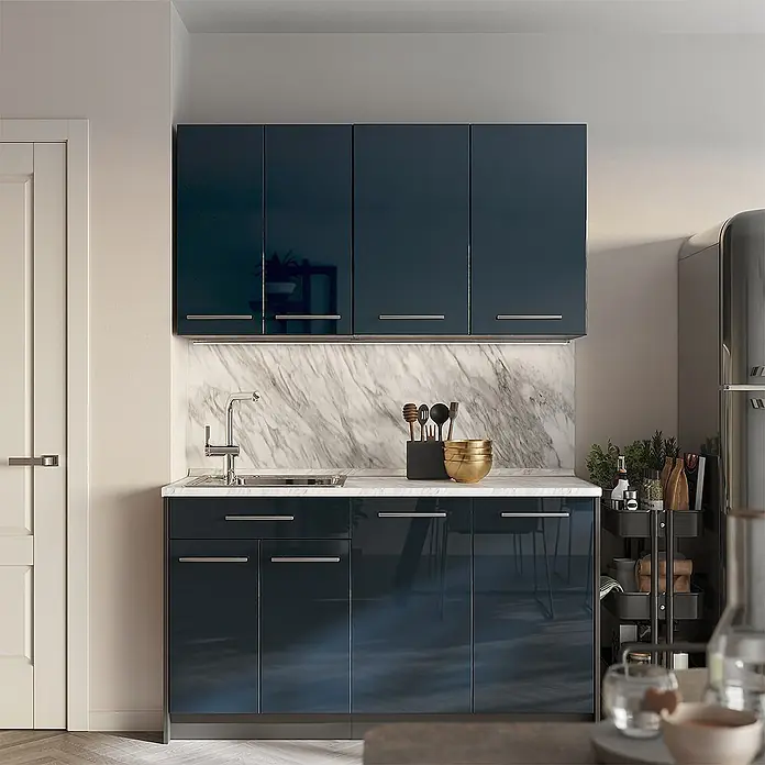 Hängeschrank Fame-Line 80 cm Dunkelblau Hochglanz Art.-Nr. 62805 - 