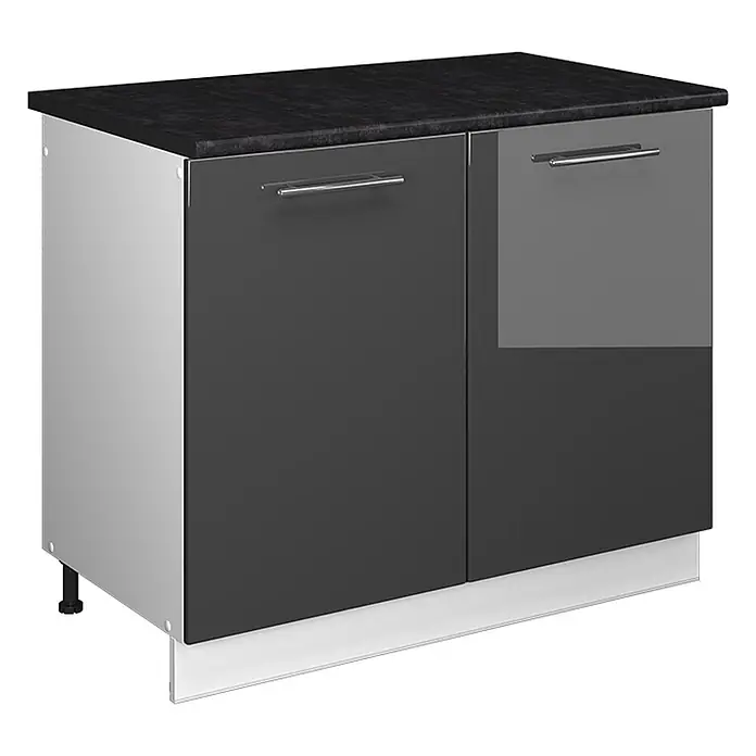 Spülenunterschrank Fame-Line 100 cm Anthrazit Hochglanz Art.-Nr. 61902 - 