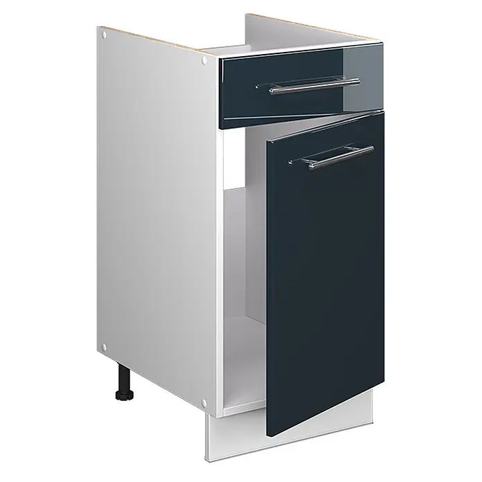 Küchenunterschrank Fame-Line 40 cm Dunkelblau Hochglanz Art.-Nr. 60926 - 