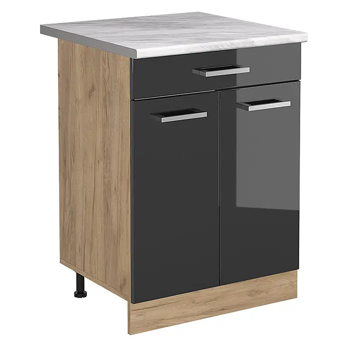 Küchenunterschrank R-Line 60 cm Anthrazit Hochglanz Art.-Nr. 61191 - 