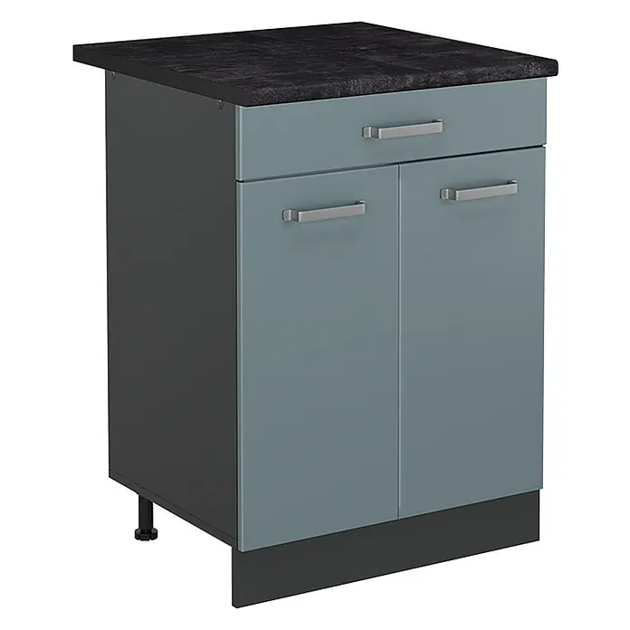 Küchenunterschrank R-Line 60 cm Blau-Grau Art.-Nr. 61123 - 
