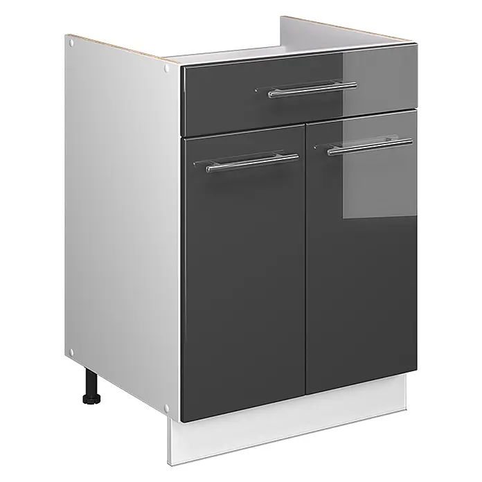 Küchenunterschrank Fame-Line 60 cm Anthrazit Hochglanz Art.-Nr. 60948 - 