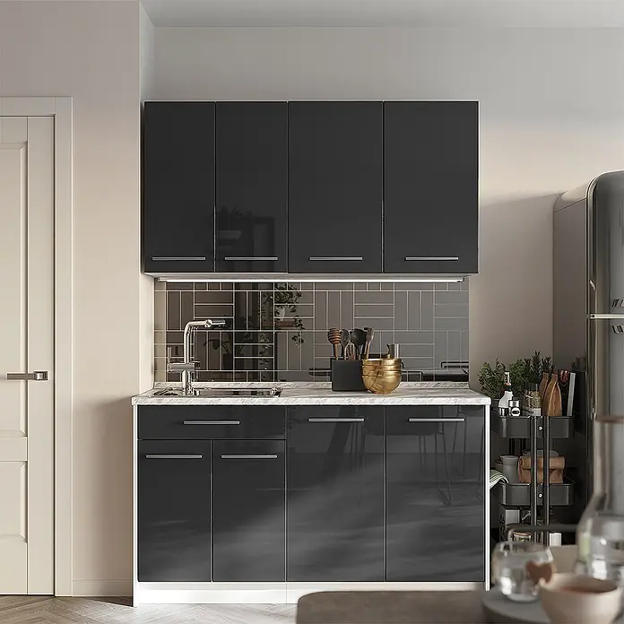 Küchenunterschrank Fame-Line 60 cm Anthrazit Hochglanz Art.-Nr. 60948 - 