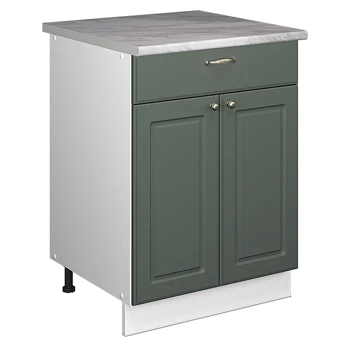 Küchenunterschrank Fame-Line 60 cm Grün-Gold Landhaus Art.-Nr. 60964 - 