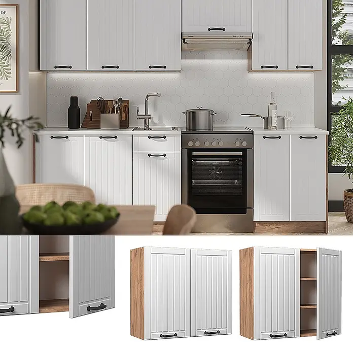 Hängeschrank Fame-Line 80 cm Weiß Landhaus Art.-Nr. 62822 - 