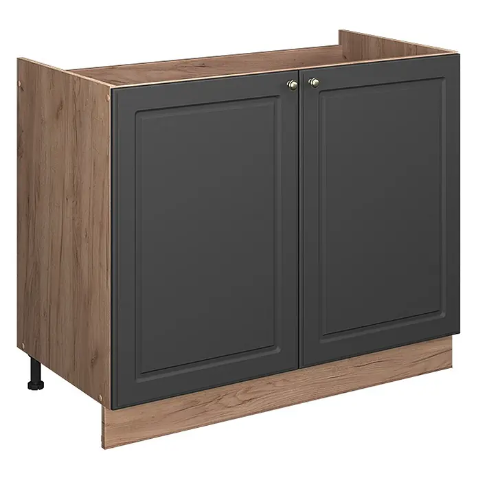 Spülenunterschrank Fame-Line 100 cm Anthrazit-Gold Landhaus Art.-Nr. 61604 - 