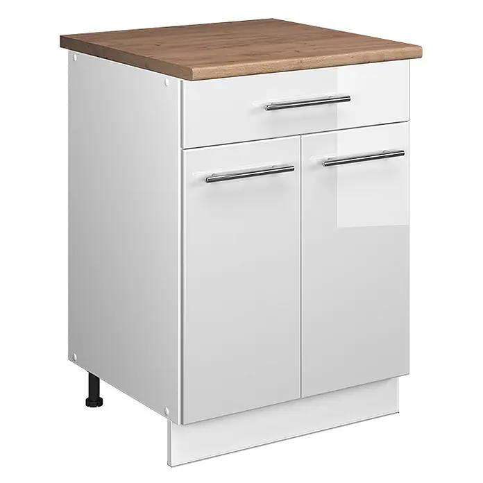 Küchenunterschrank Fame-Line 60 cm Weiß Hochglanz Art.-Nr. 60991 - 