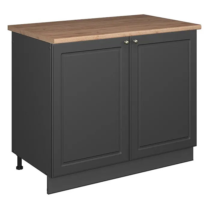 Spülenunterschrank Fame-Line 100 cm Anthrazit-Gold Landhaus Art.-Nr. 61927 - 