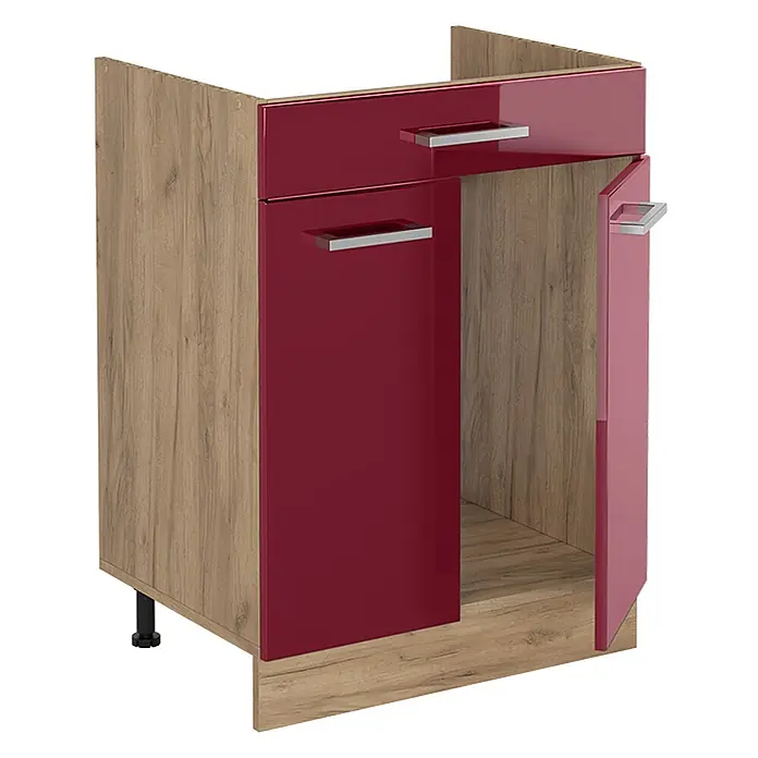 Küchenunterschrank R-Line 60 cm Rot Hochglanz Art.-Nr. 61204 - 