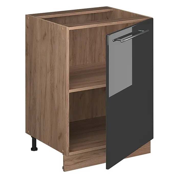 Küchenunterschrank Fame-Line 60 cm Anthrazit Hochglanz Art.-Nr. 65185 - 
