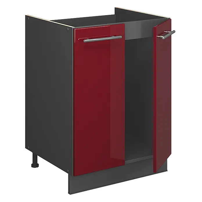 Spülenunterschrank Fame-Line 60 cm Bordeaux Hochglanz Art.-Nr. 65264 - 