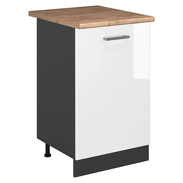 Küchenunterschrank R-Line 50 cm Weiß Hochglanz Art.-Nr. 70293 - 