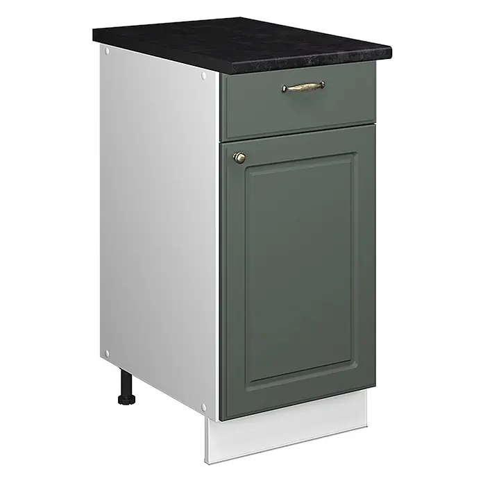 Küchenunterschrank Fame-Line 40 cm Grün-Gold Landhaus Art.-Nr. 60909 - 