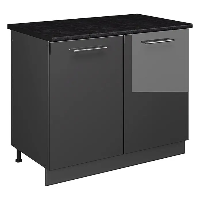 Spülenunterschrank Fame-Line 100 cm Anthrazit Hochglanz Art.-Nr. 61929 - 