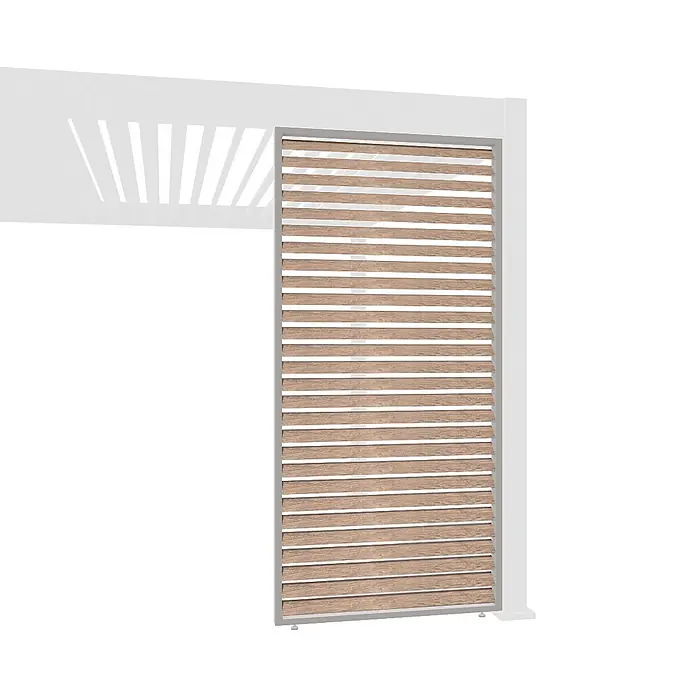 Weide Lamellenwand Holzoptik Alu 93 cm x 6 cm x H 234 cm Ivory-Sand - 
