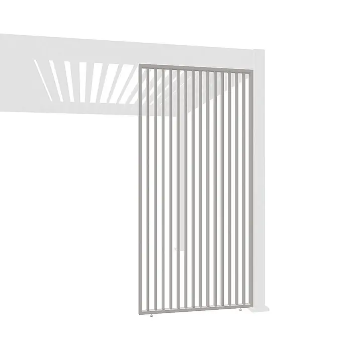 Weide Lamellenwand Horizontal Alu 1,13 m x 6 cm x H 234 cm Ivory-Sand - 