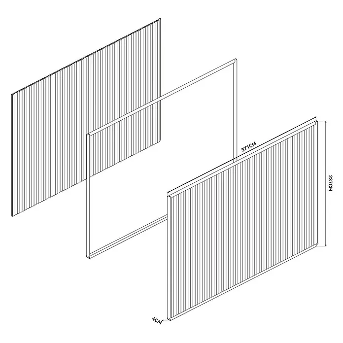 Weide Sichtschutzwand WPC/Alu 4 m x 4 cm x H 235 cm Weiss/Anthrazit - 