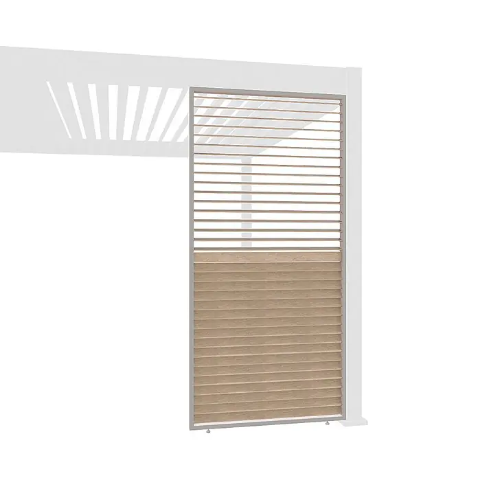 Weide Lamellenwand Holzoptik Alu 1,13 m x 6 cm x H 234 cm Ivory-Sand - 