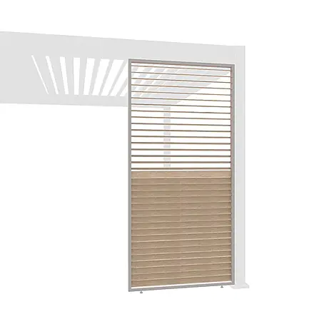 Weide Lamellenwand Holzoptik Alu 1,13 m x 6 cm x H 234 cm Ivory-Sand
