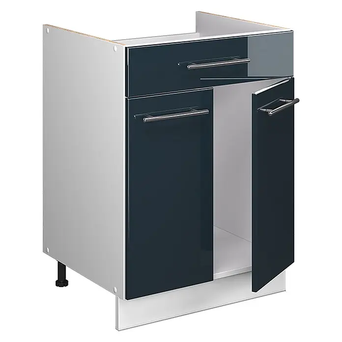 Küchenunterschrank Fame-Line 60 cm Dunkelblau Hochglanz Art.-Nr. 60978 - 
