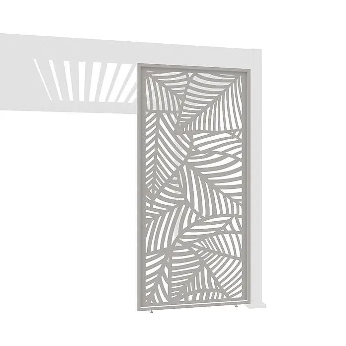 Weide Deko-Seitenwand Abstrakt Alu 1,13 m x 6 cm x H 234 cm Ivory-Sand - 