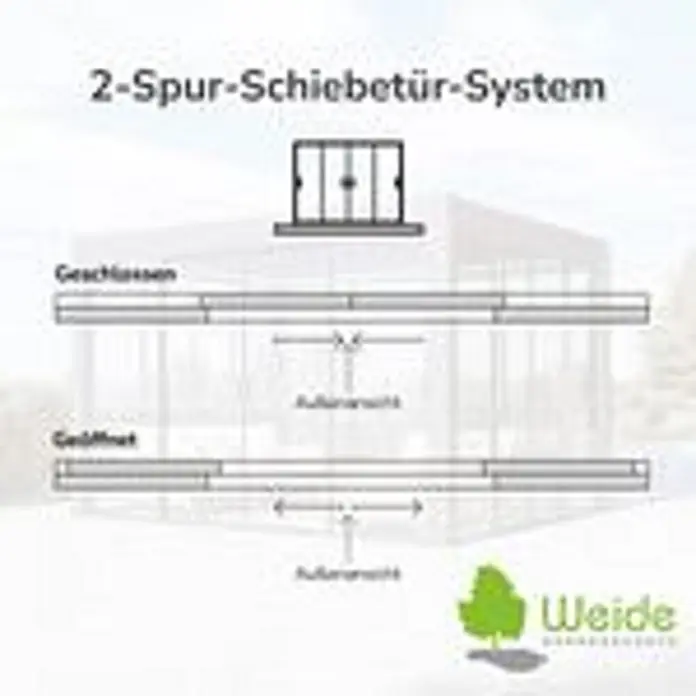Weide Slim Frame Schiebepaneel Alu/Glas 4 m x 9,5 cm x H 235 cm Anthrazit - 