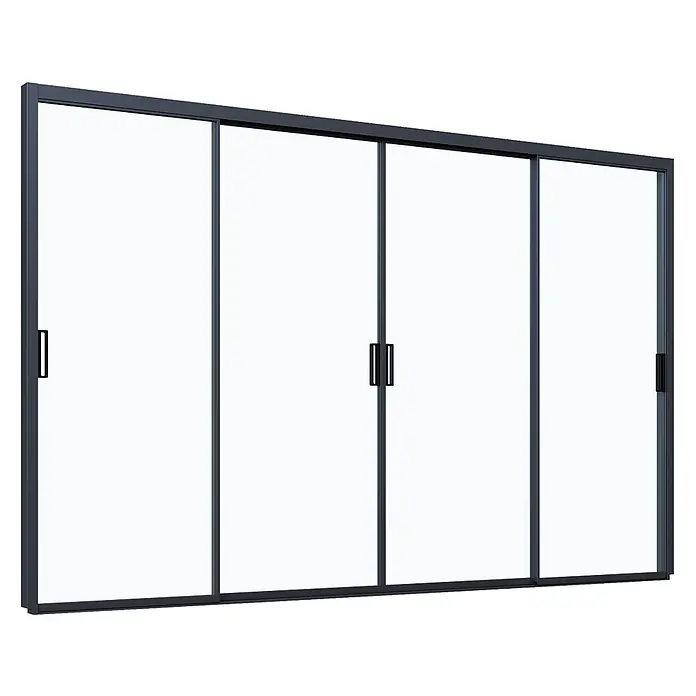 Weide Slim Frame Schiebepaneel Alu/Glas 4 m x 9,5 cm x H 235 cm Anthrazit - 