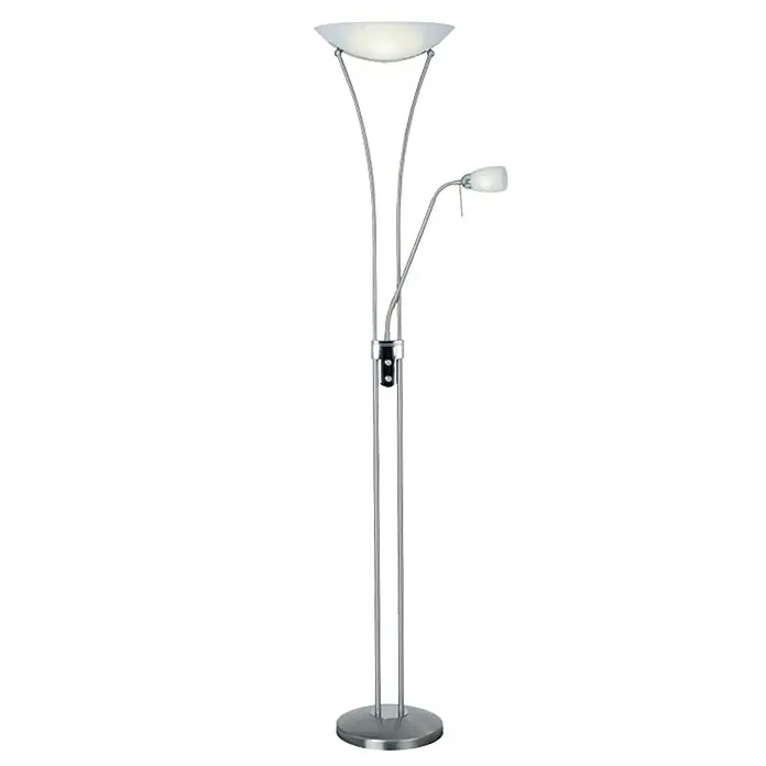 Tween Light Lámpara de suelo LED Ohio - 180 cm, Blanco cálido - Lámpara de pie moderna con dos luces y estructura plateada, ideal para una iluminación ambiental.