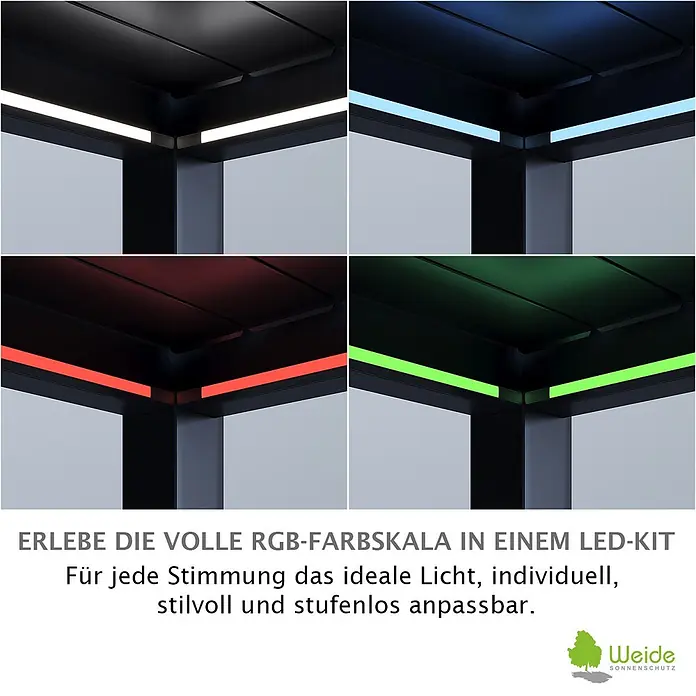 Weide LED Beleuchtung Kit 3 m x 6 m x H 1 cm Anthrazit - 