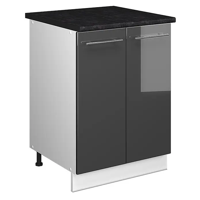 Spülenunterschrank Fame-Line 60 cm Anthrazit Hochglanz Art.-Nr. 65078 - 