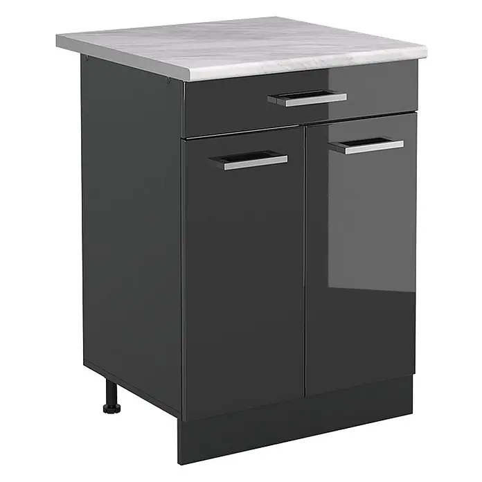 Küchenunterschrank R-Line 60 cm Anthrazit Hochglanz Art.-Nr. 61076 - 