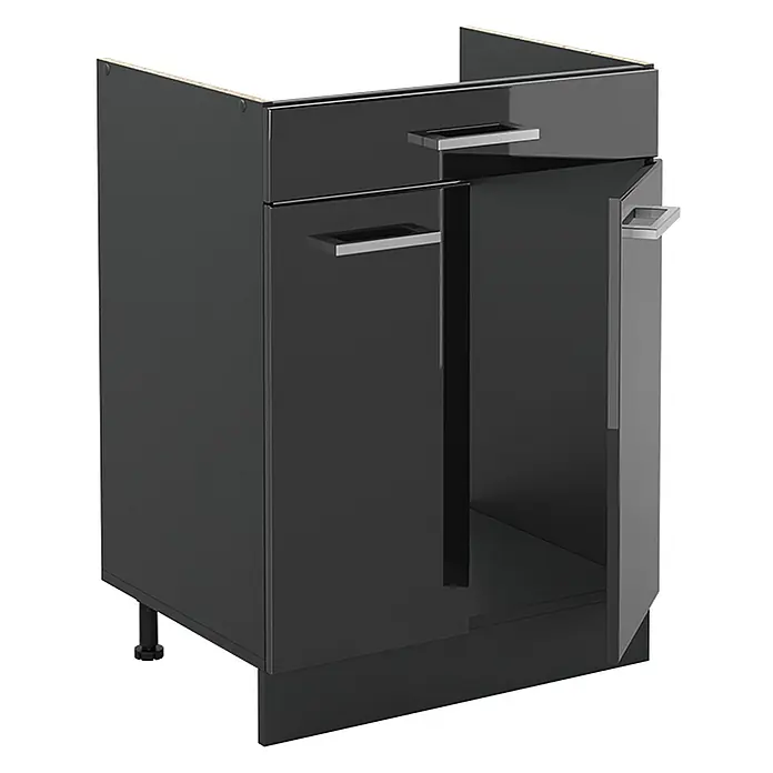 Küchenunterschrank R-Line 60 cm Anthrazit Hochglanz Art.-Nr. 61075 - 