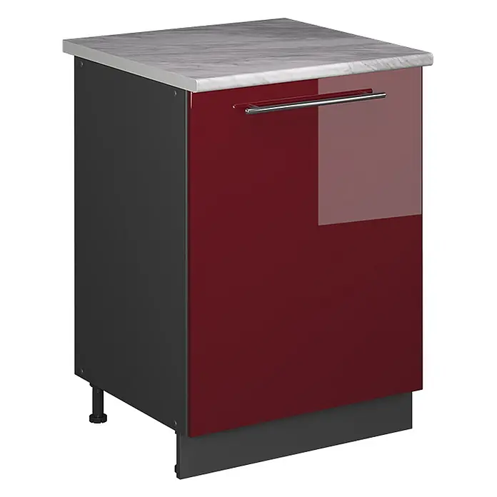 Spülenunterschrank Fame-Line 60 cm Bordeaux Hochglanz Art.-Nr. 63418 - 