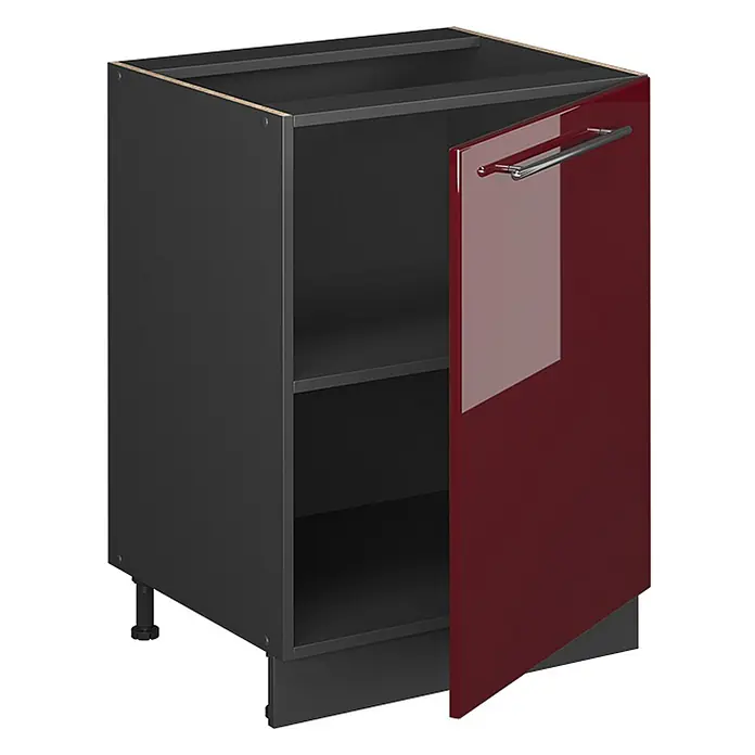 Küchenunterschrank Fame-Line 60 cm Bordeaux Hochglanz Art.-Nr. 65153 - 