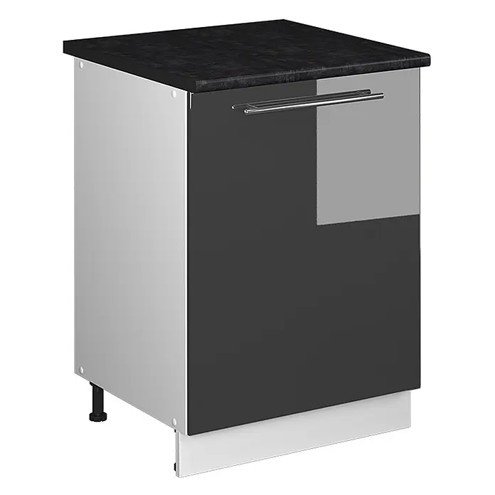 Spülenunterschrank Fame-Line 60 cm Anthrazit Hochglanz Art.-Nr. 62184 - 