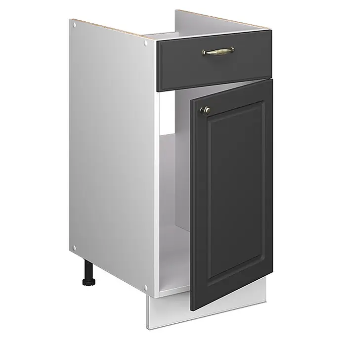 Küchenunterschrank Fame-Line 40 cm Anthrazit-Gold Landhaus Art.-Nr. 60895 - 