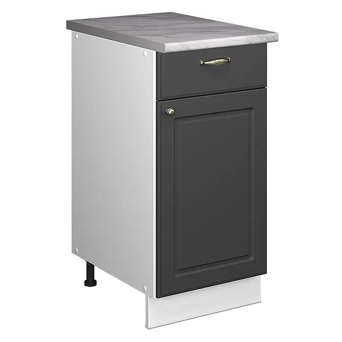 Küchenunterschrank Fame-Line 40 cm Anthrazit-Gold Landhaus Art.-Nr. 60897 - 